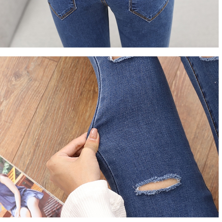 Asymmetric-stretch-hole-maternity-jeans