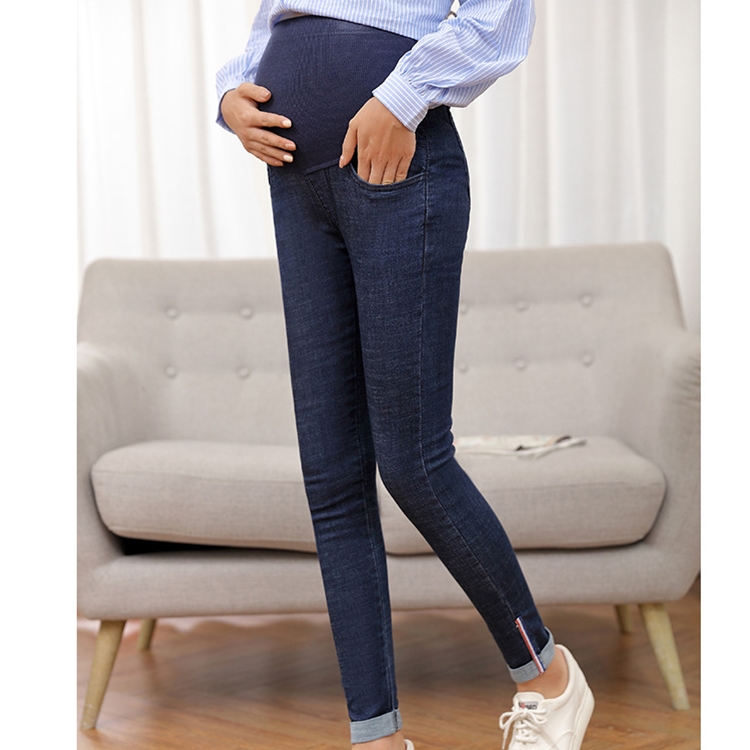 Elastic-slim-webbing-maternity-jeans