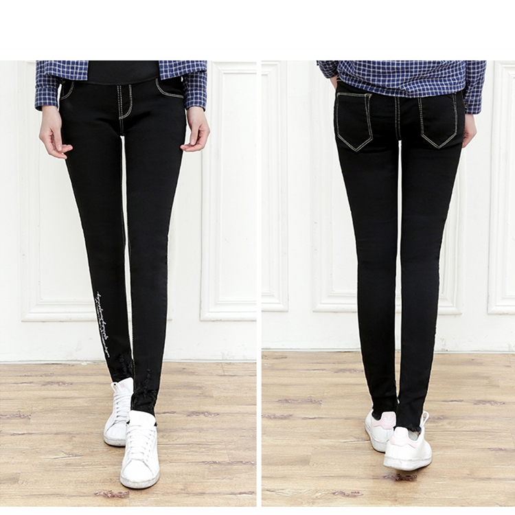 Fashion-embroidery-slim-maternity-jeans