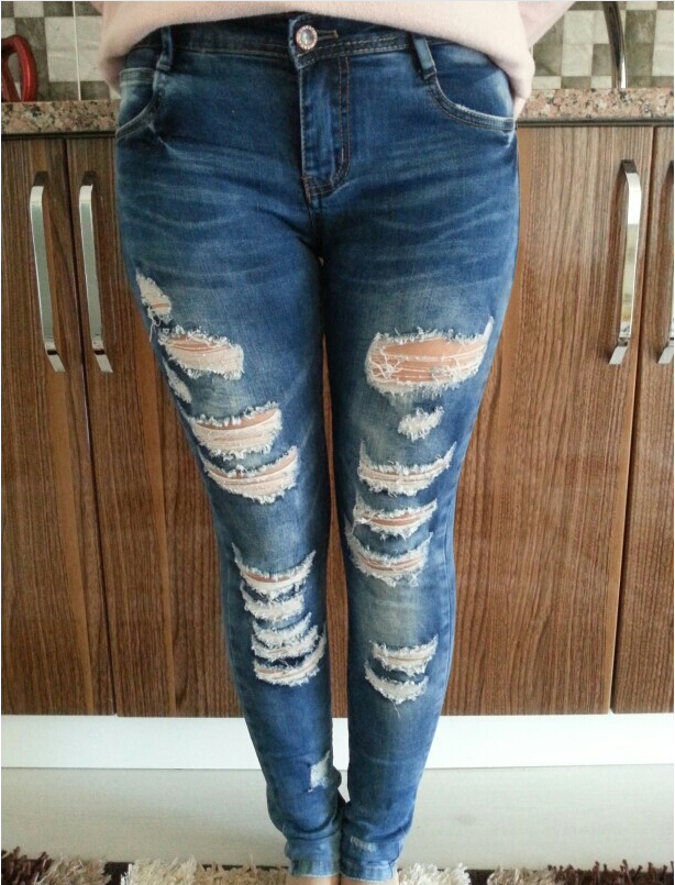 Female-pure-cotton-foot-hole-Boyfriend-pencil-jeans-wholesale