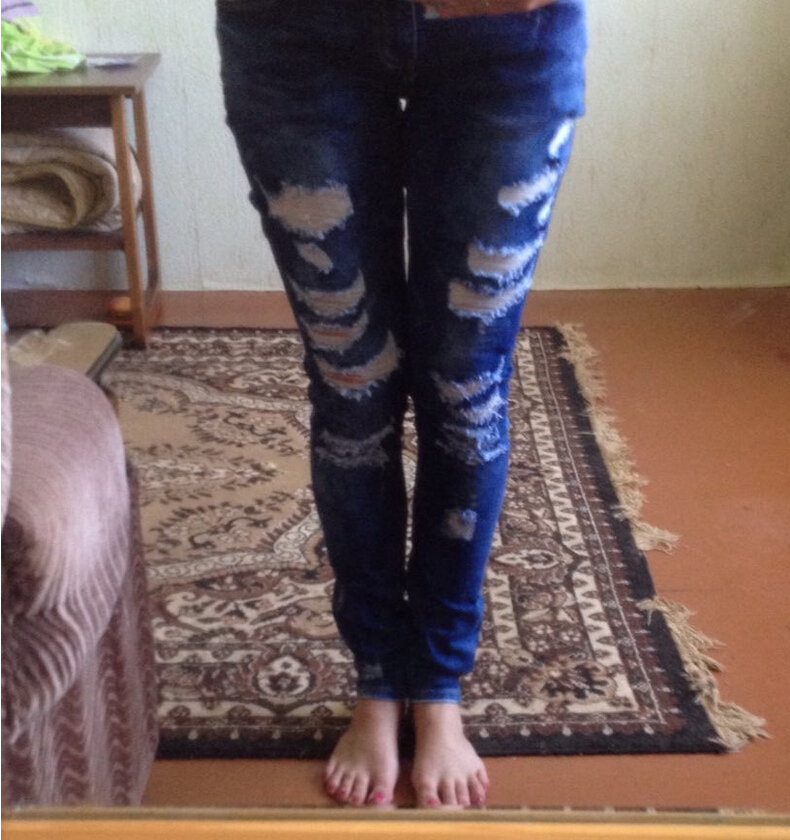 Female-pure-cotton-foot-hole-Boyfriend-pencil-jeans-wholesale