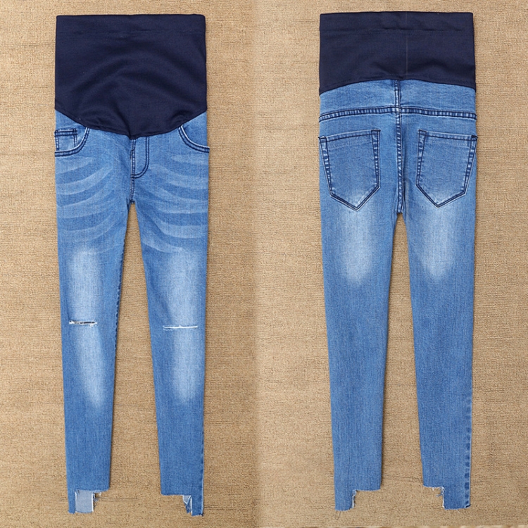 Irregular-holes-nine-points-denim-pants