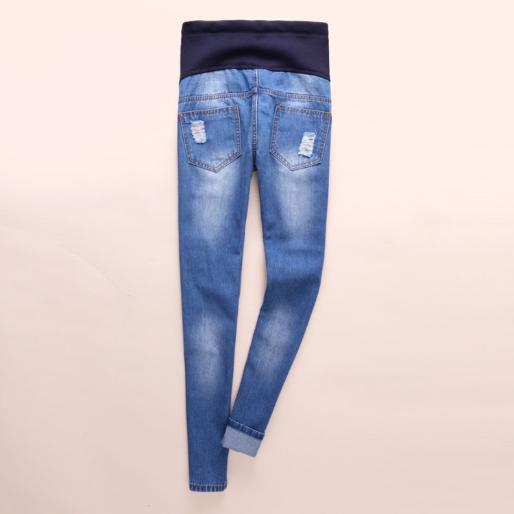 Labeling-holes-pregnant-women-denim-leggings