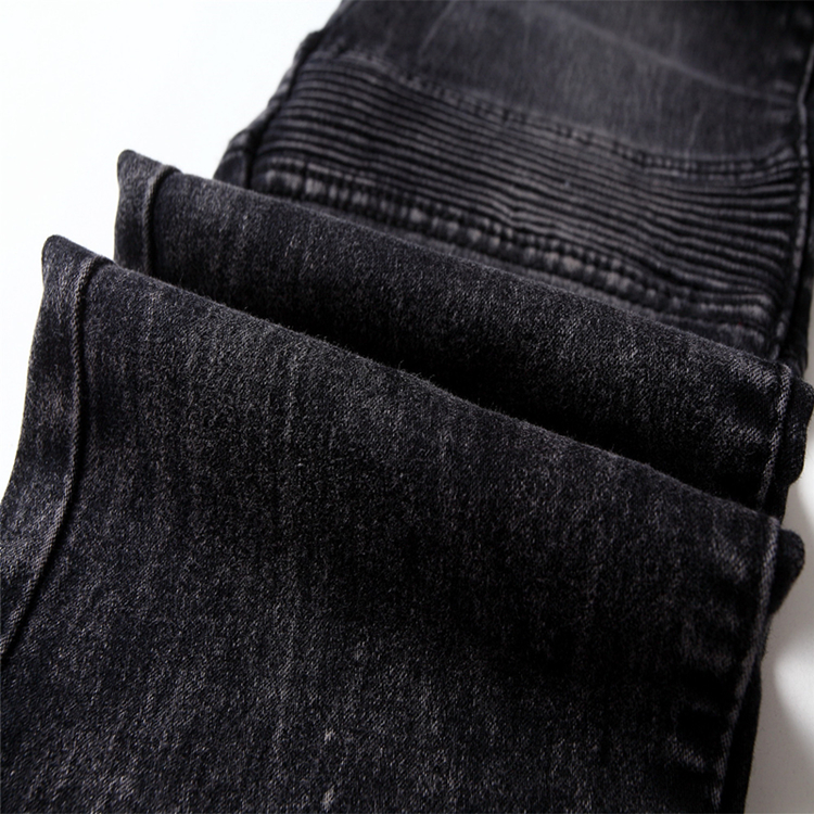 Mid-rise-straight-slim-elastic-jeans