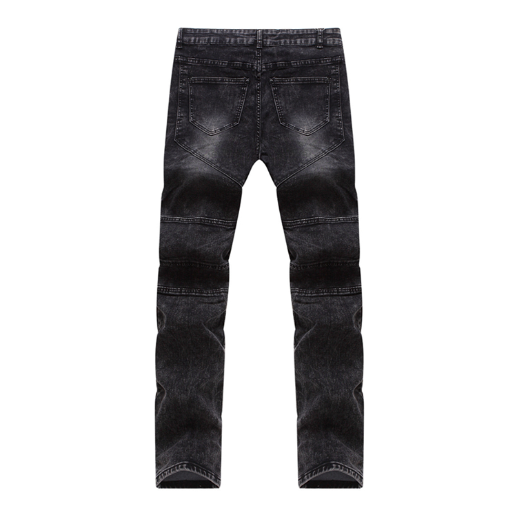 Mid-rise-straight-slim-elastic-jeans