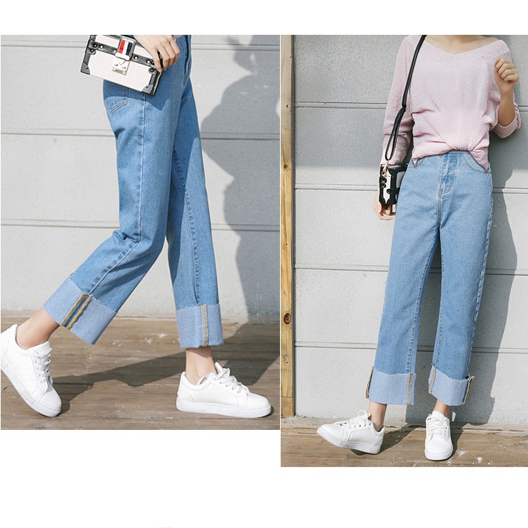 Nine-point-straight-wide-leg-maternity-jeans