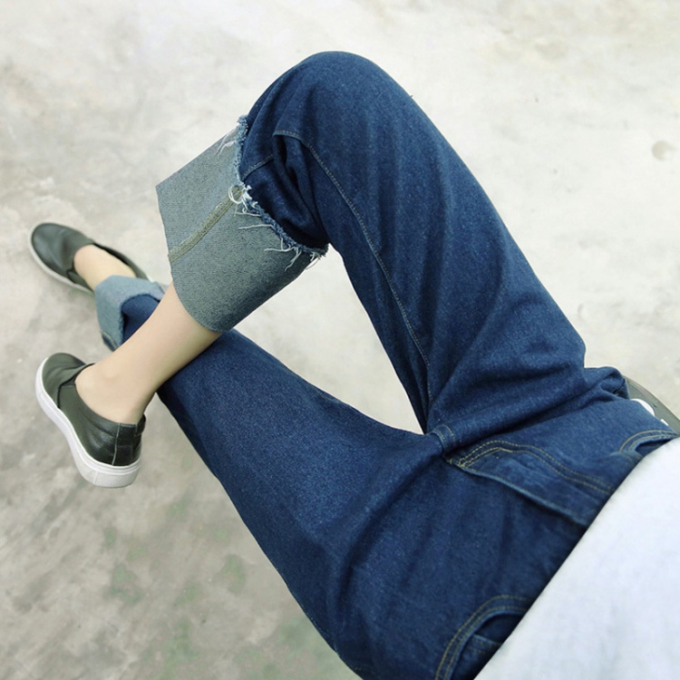 Nine-point-straight-wide-leg-maternity-jeans