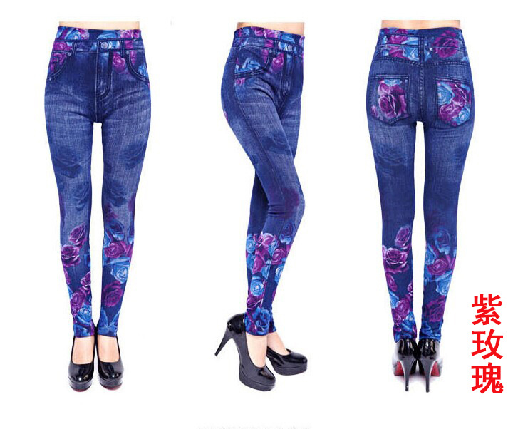 Rose-pattern-high-waisted-leggings