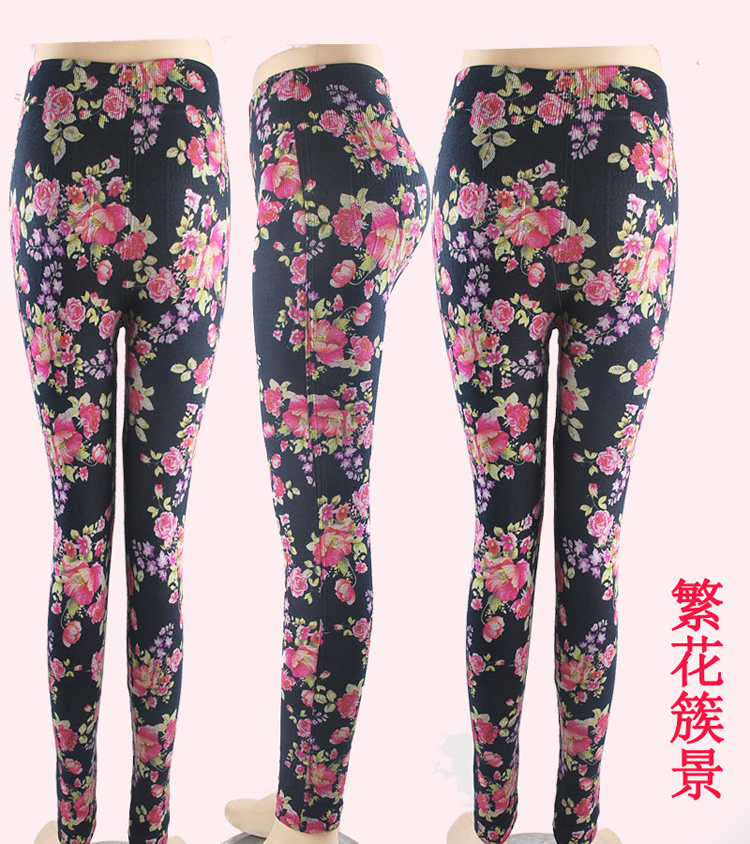 Rose-pattern-high-waisted-leggings