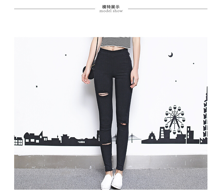 Sand-washing-hole-nine-minutes-cowboy-pencil-female-pants-wholesale