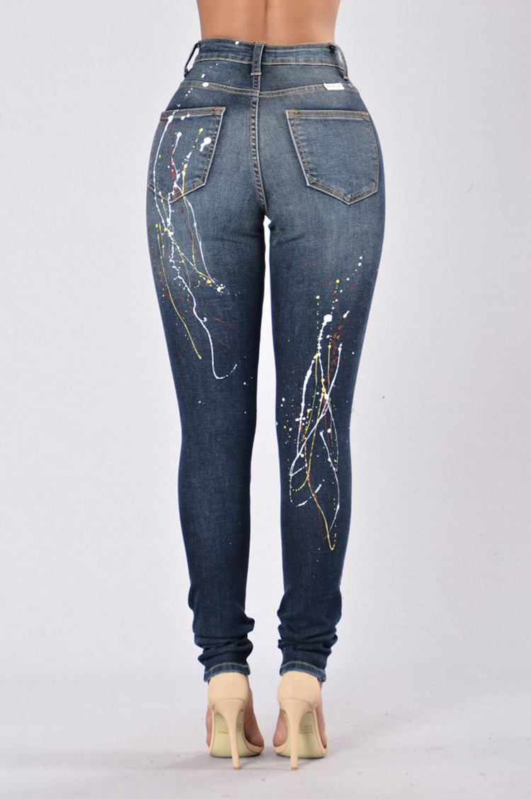 Wholesale-Punching-Paint-Printing-Stretch-Jeans-leggings