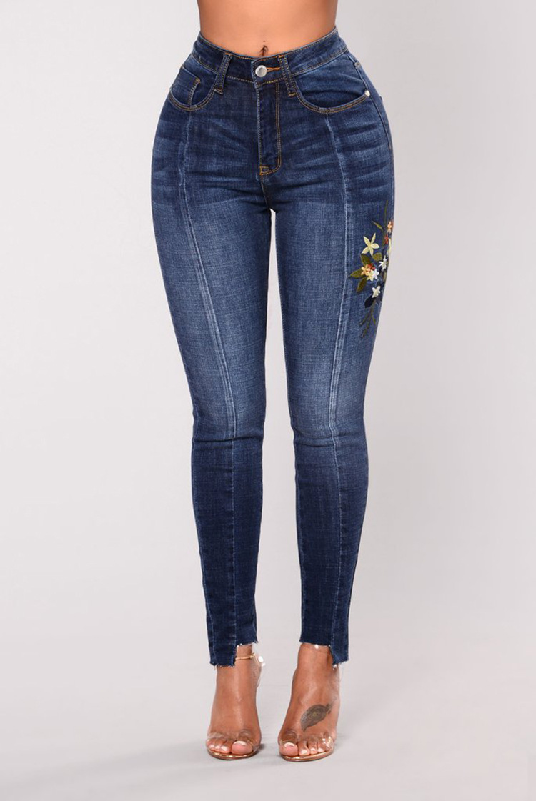 Wholesale-color-embroidery-stretch-jeans-leggings-woman