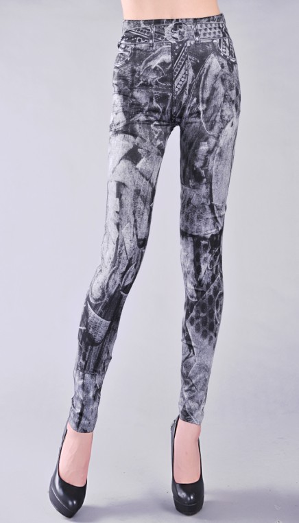 Wholesale-figures-tattoo-print-denim-leggings