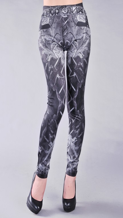 Wholesale-figures-tattoo-print-denim-leggings