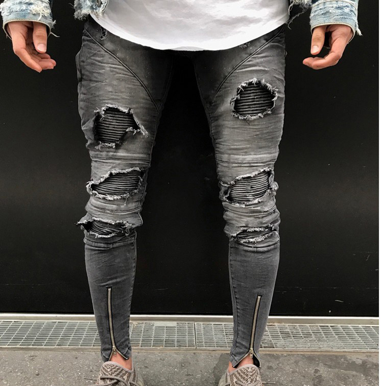 Wholesale-fold-slim-denim-foot-trousers