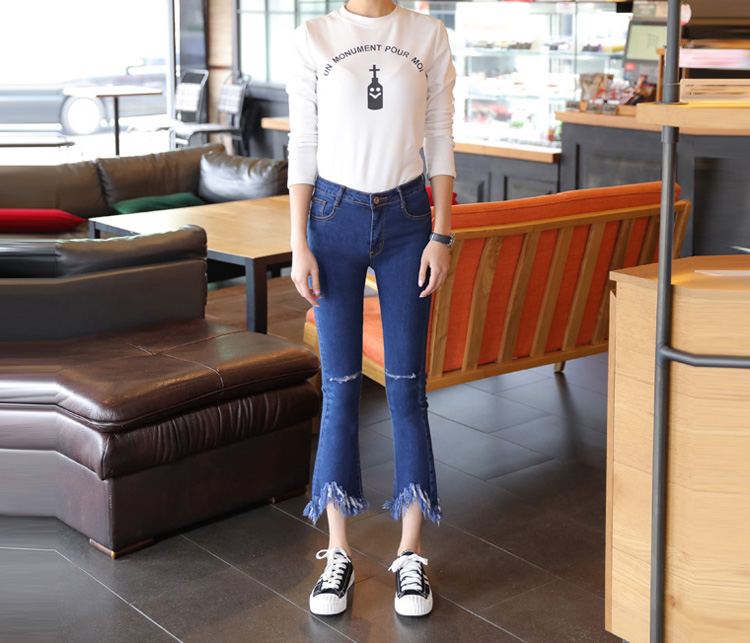 Wholesale-high-waist-cropped-fringe-raw-wide-leg-jeans