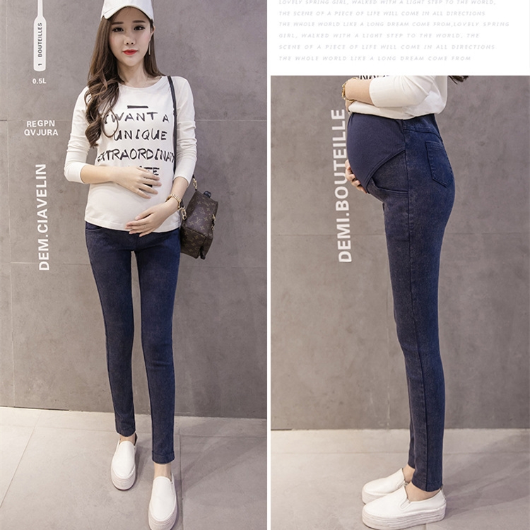 Wholesale-high-waist-elastic-maternity-jeans