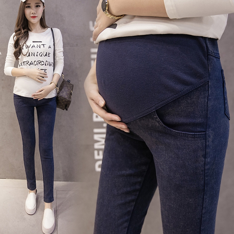 Wholesale-high-waist-elastic-maternity-jeans