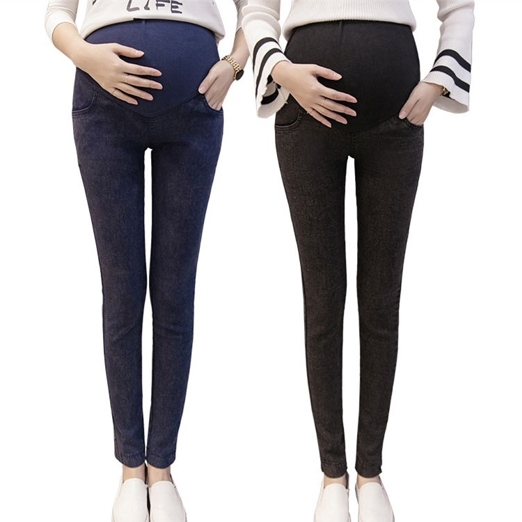 Wholesale-high-waist-elastic-maternity-jeans