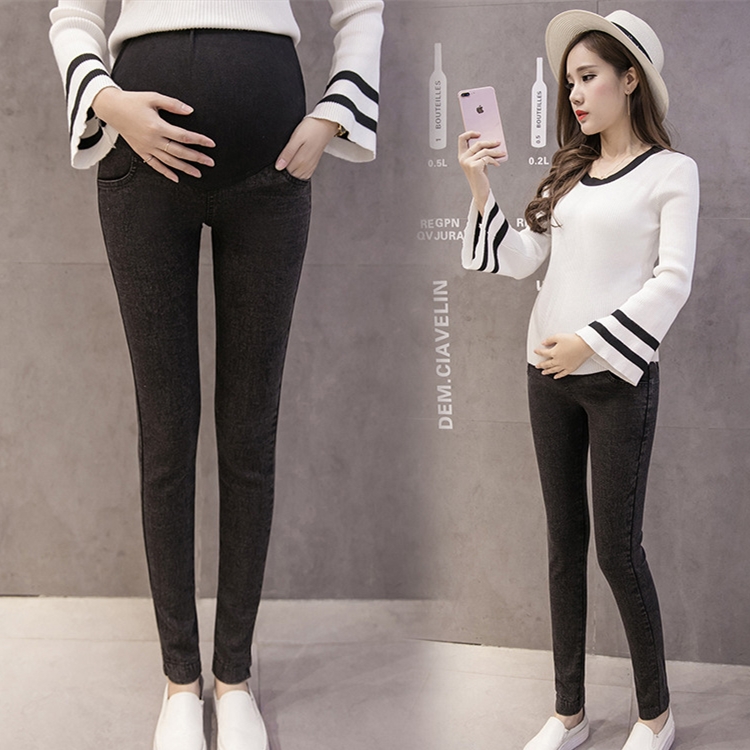 Wholesale-high-waist-elastic-maternity-jeans