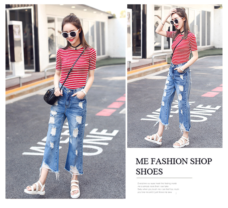 Wholesale-hole-denim-high-waist-denim-wide-leg-pants-pants