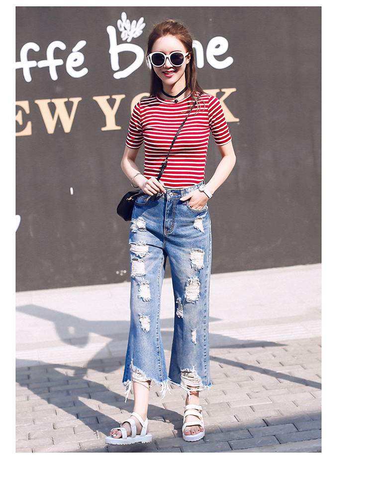 Wholesale-hole-denim-high-waist-denim-wide-leg-pants-pants