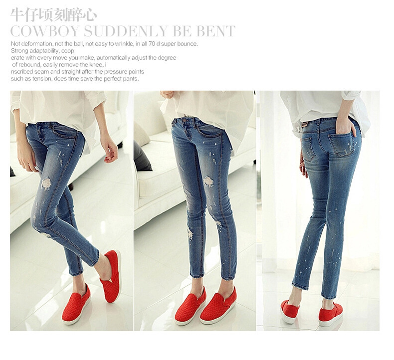 Wholesale-hole-jeans-stretch-pants-feet