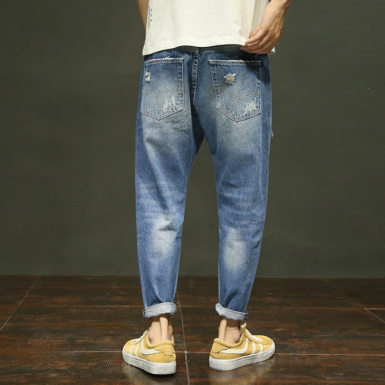 Wholesale-hole-slim-denim-pants