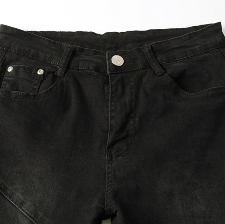 Wholesale-hole-straight-slim-denim-trousers