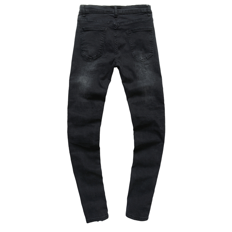 Wholesale-hole-straight-slim-denim-trousers