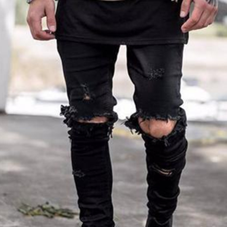 Wholesale-knee-hole-slim-fit-men-jeans