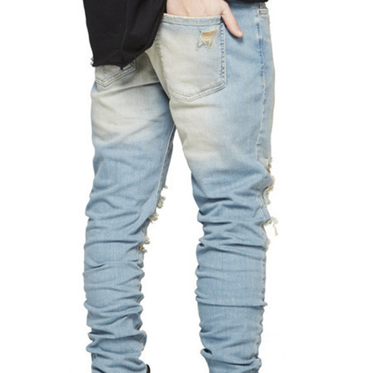 Wholesale-knee-hole-slim-men-jeans