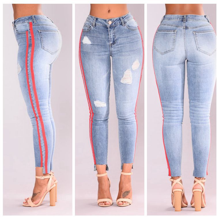 Wholesale-side-strap-stretch-denim-leggings-woman