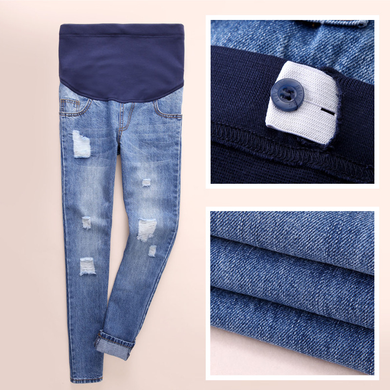 Wholesale-white-hole-maternity-jeans