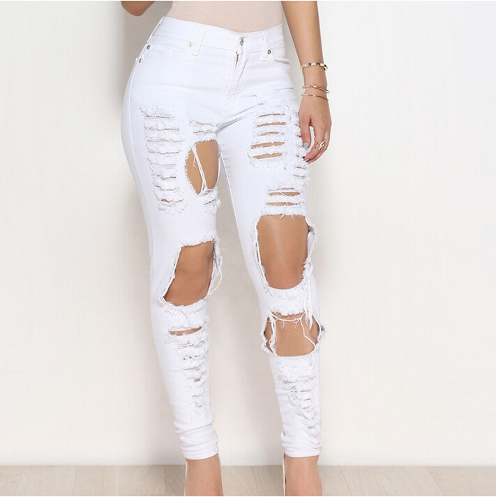 igh-elastic-waist-female-personality-hole-ripped-jeans-wholesale