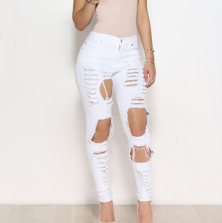 igh-elastic-waist-female-personality-hole-ripped-jeans-wholesale