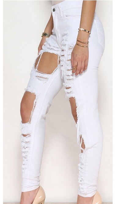 igh-elastic-waist-female-personality-hole-ripped-jeans-wholesale
