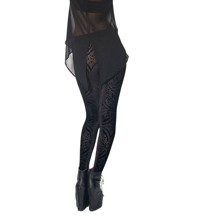 Black-nylon-spandex-leggings-wholesale