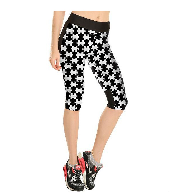 Black-white-puzzle-pieces-tall-waist-7-points-movement-pant-wholesale