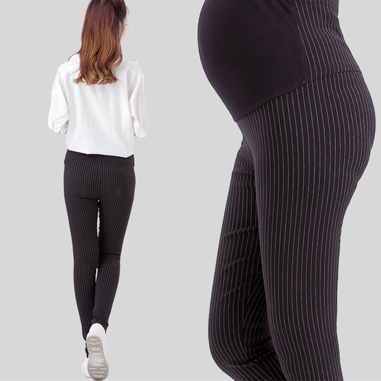 Breathable-stripes-pregnant-women-pencil-pants