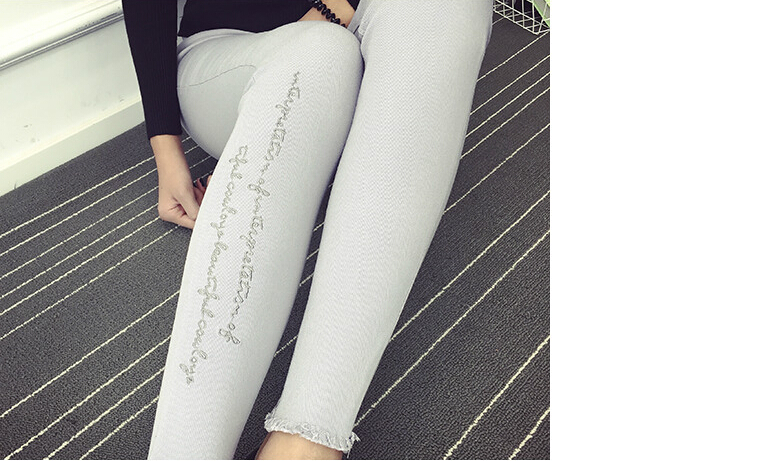 Calf-embroidery-letters-feet-pencil-pants-wholesale