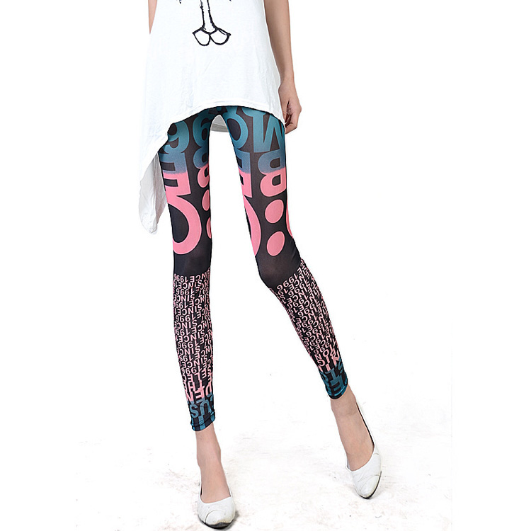 Color-graffiti-cartoon-gauze-navy-leggings-wholesale