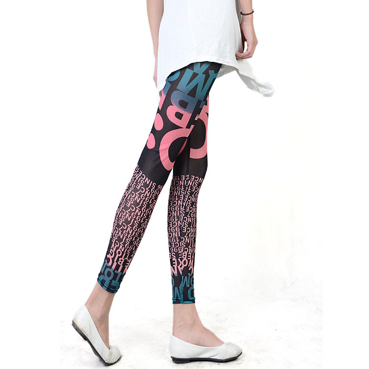 Color-graffiti-cartoon-gauze-navy-leggings-wholesale