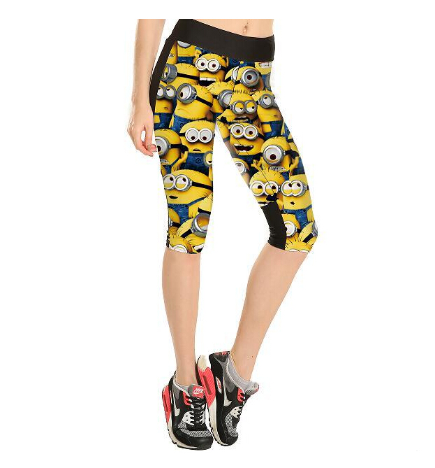 Digital-printing-yellow-7-points-movement-female-trousers-wholesale