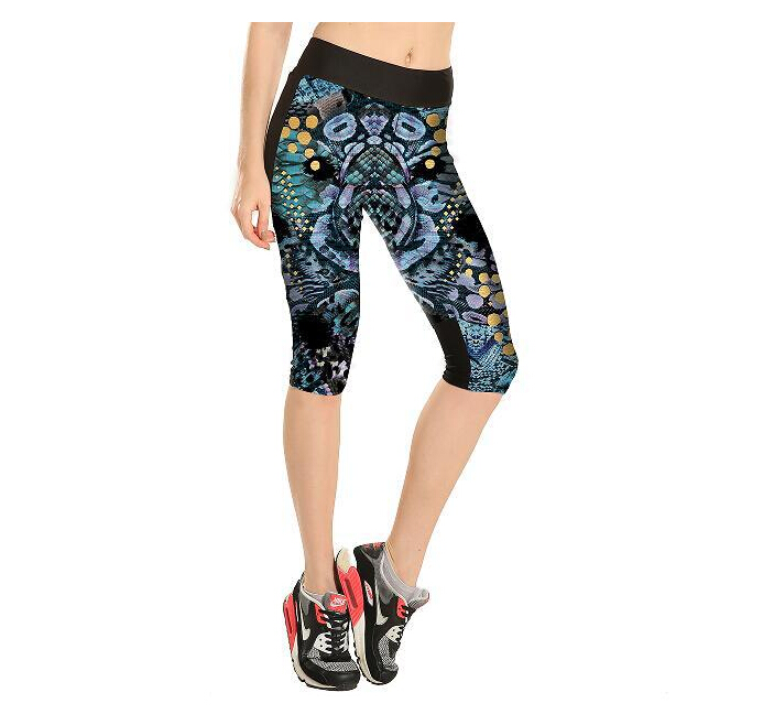 Fashion-plant-printing-seven-sports-female-trousers-wholesale