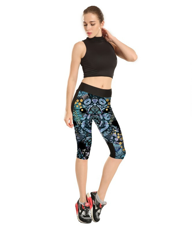 Fashion-plant-printing-seven-sports-female-trousers-wholesale