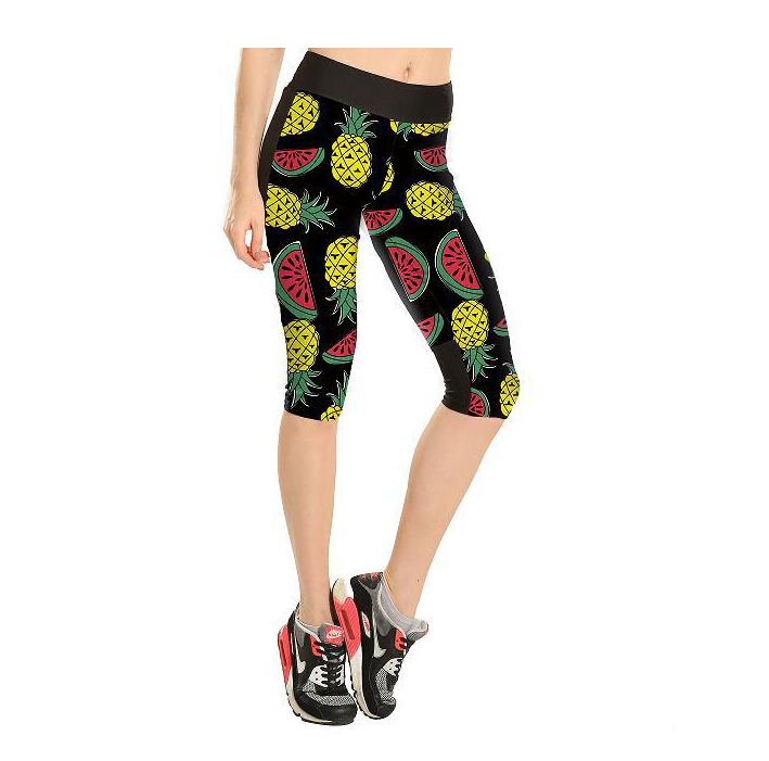Fashion-watermelon-pineapple-tile-tall-waist-7-points-movement-pant-wholesale