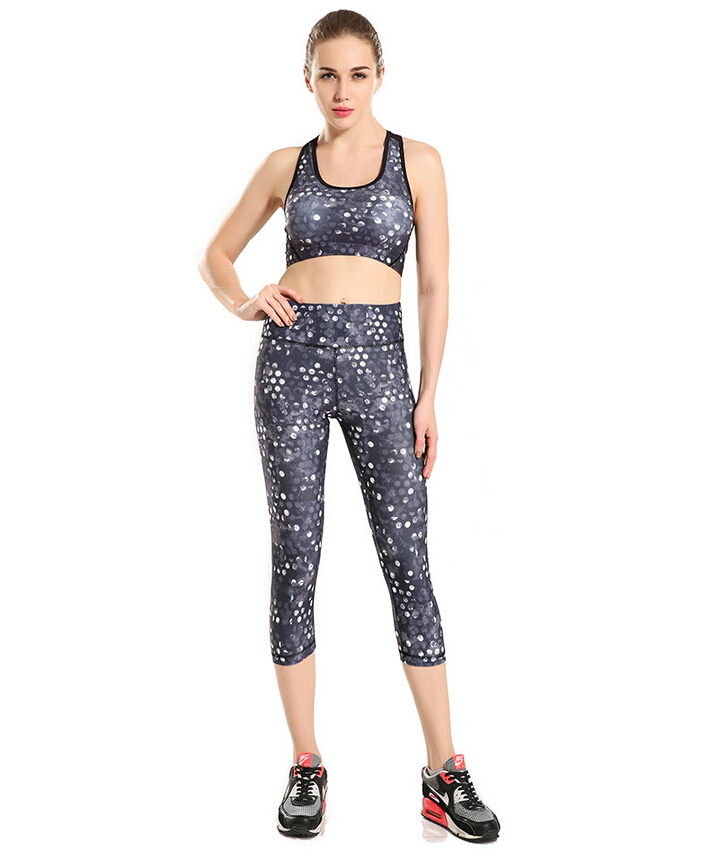 Female-elegant-gray-dot-printed-7-minutes-yoga-pants-wholesale