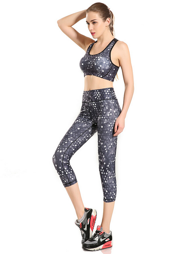 Female-elegant-gray-dot-printed-7-minutes-yoga-pants-wholesale