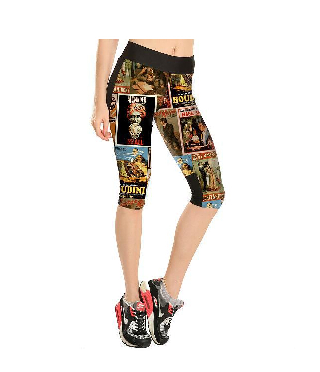 Foreign-movie-posters-tall-waist-7-points-movement-pant-wholesale